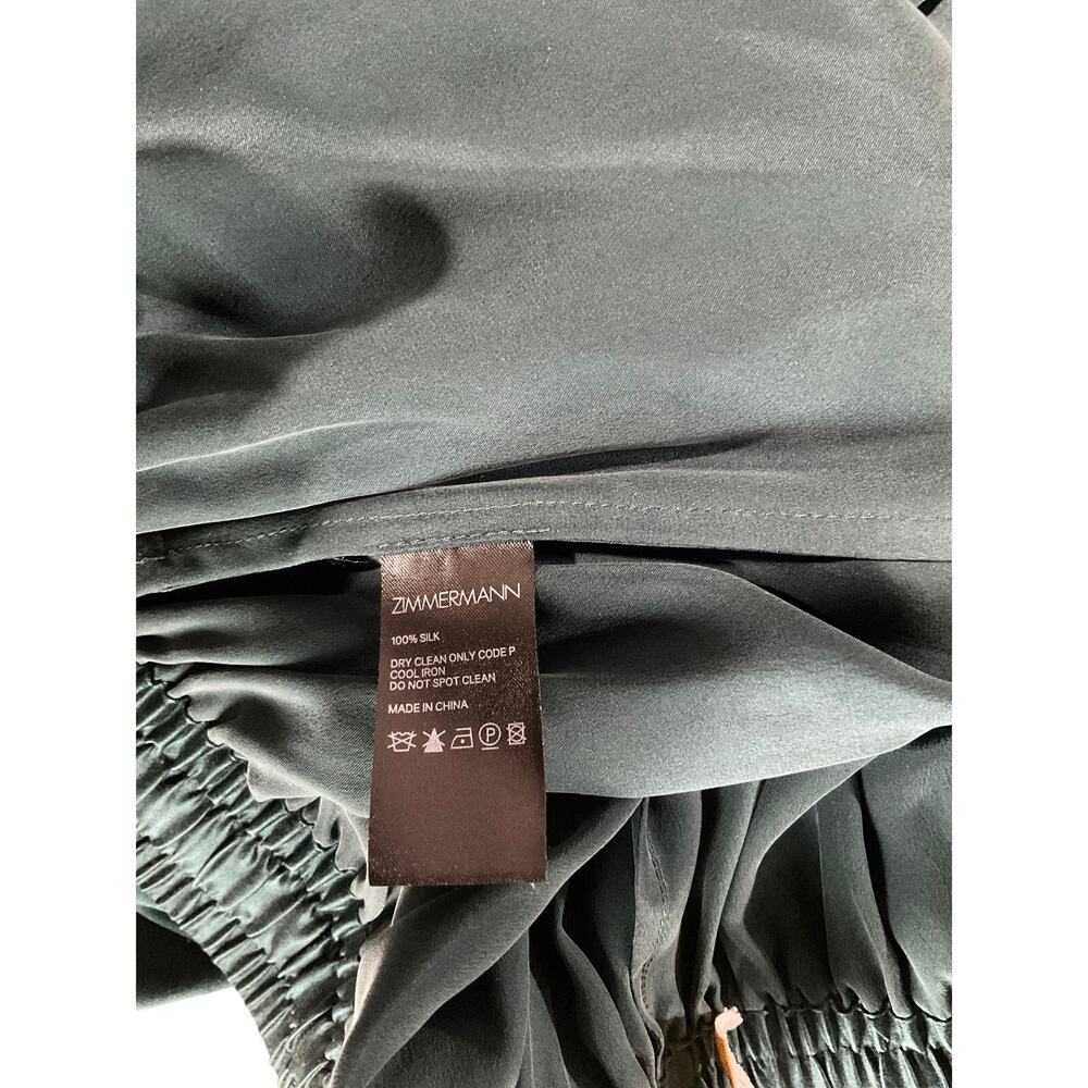 Zimmermann Gathered Teal Wide-Leg Size 3 Pants - Picture 5 of 6